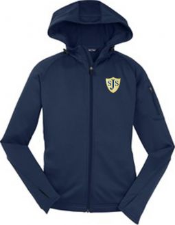 Sport-Tek Ladies Tech Fleece Full-Zip Hooded Jacket, Navy